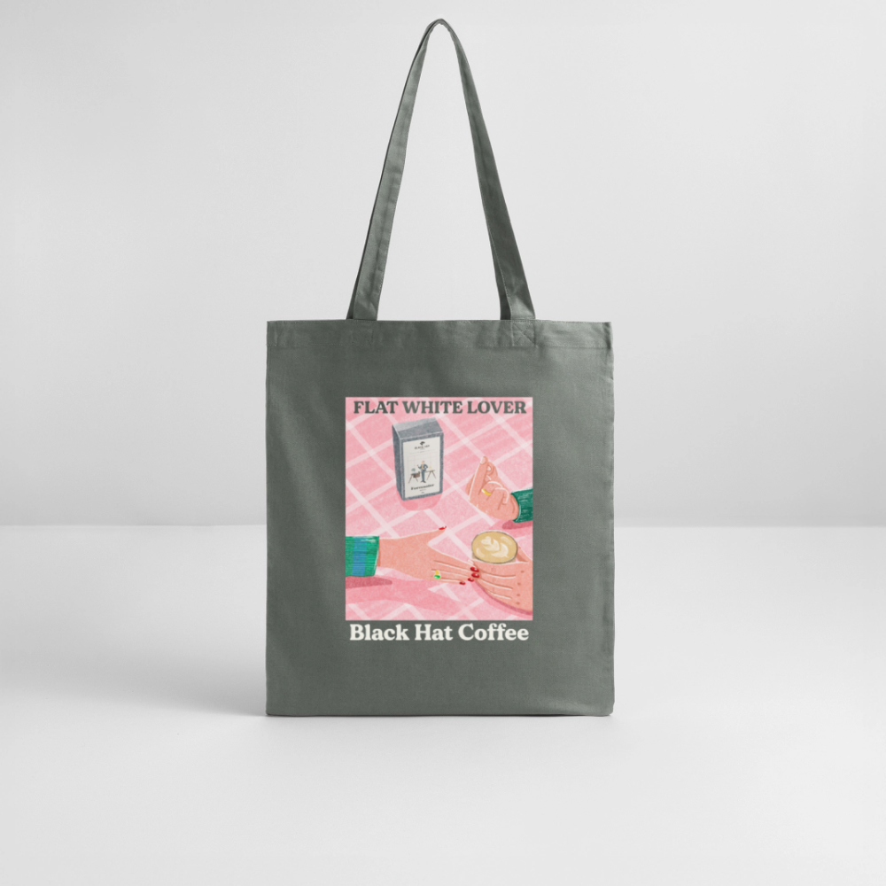 Flat White Lover Tote Bag Organic - anthracite