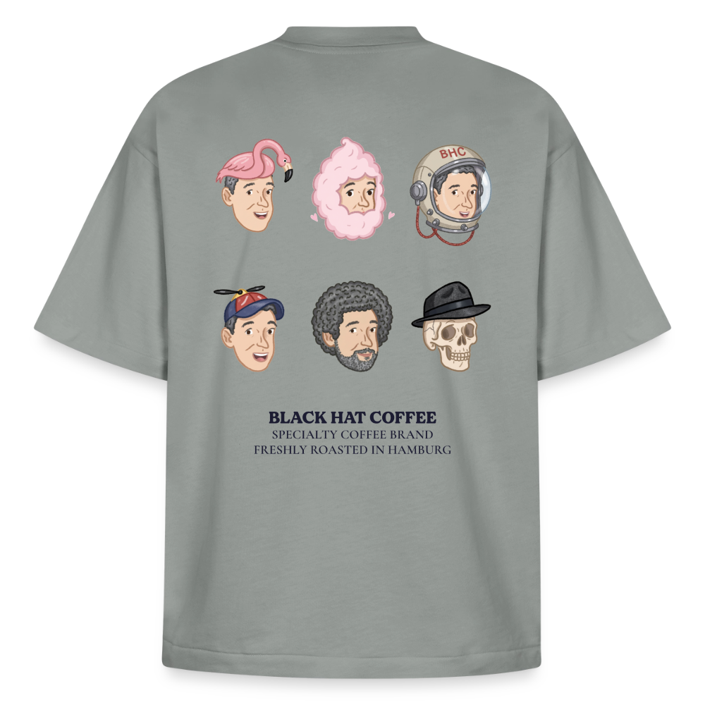 Many Faces Heavyweight Unisex Boxy T-Shirt - Nebelgrau