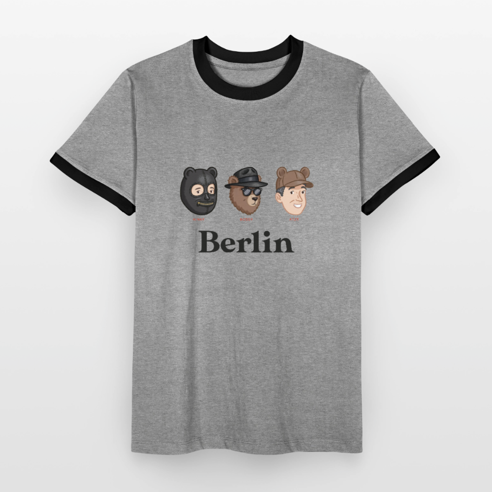 Männer Kontrast-T-Shirt - Grau meliert/Schwarz