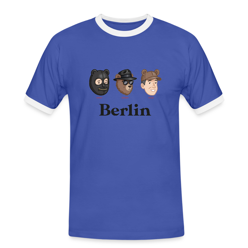 Männer Kontrast-T-Shirt - Blau/Weiß