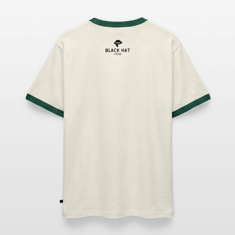 Berlin V2 Slim Fit Männer Organic Contrast T-Shirt - Off-White/Flaschengrün