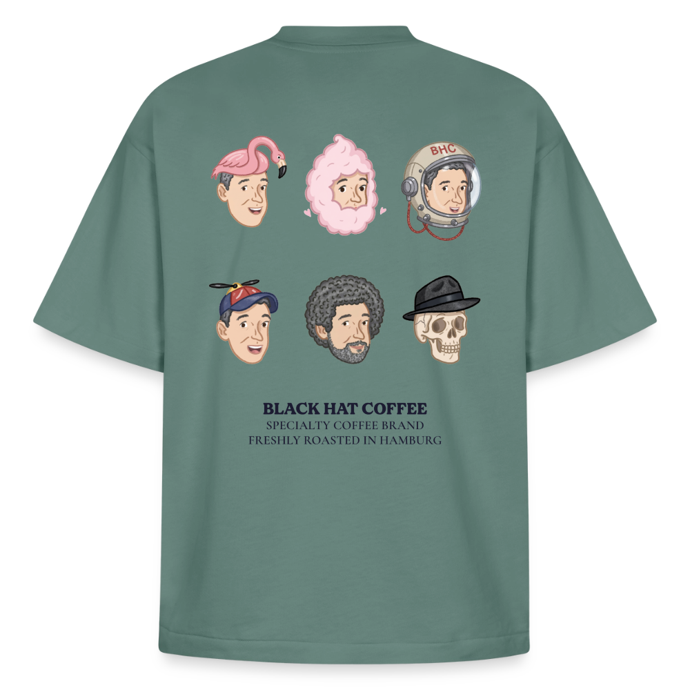 Many Faces Heavyweight Unisex Boxy T-Shirt - Grüner Bucht