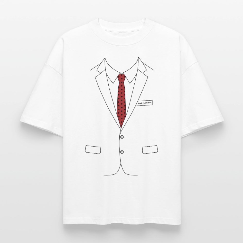 Suit Red Boxy Heavyweight Unisex Organic T-Shirt - Weiß