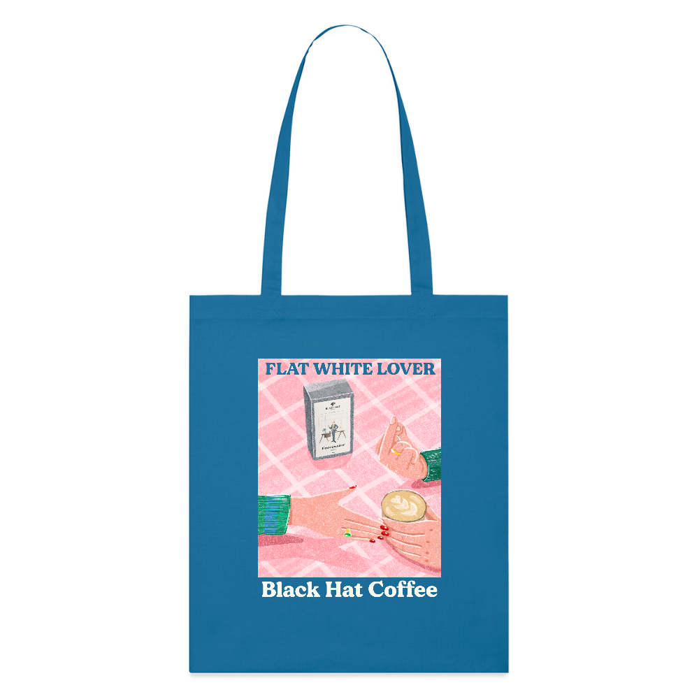 Flat White Lover Tote Bag Organic - royal blue