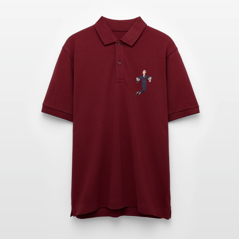 Black Hat Preppy Unisex Bio-Poloshirt - Burgunderrot
