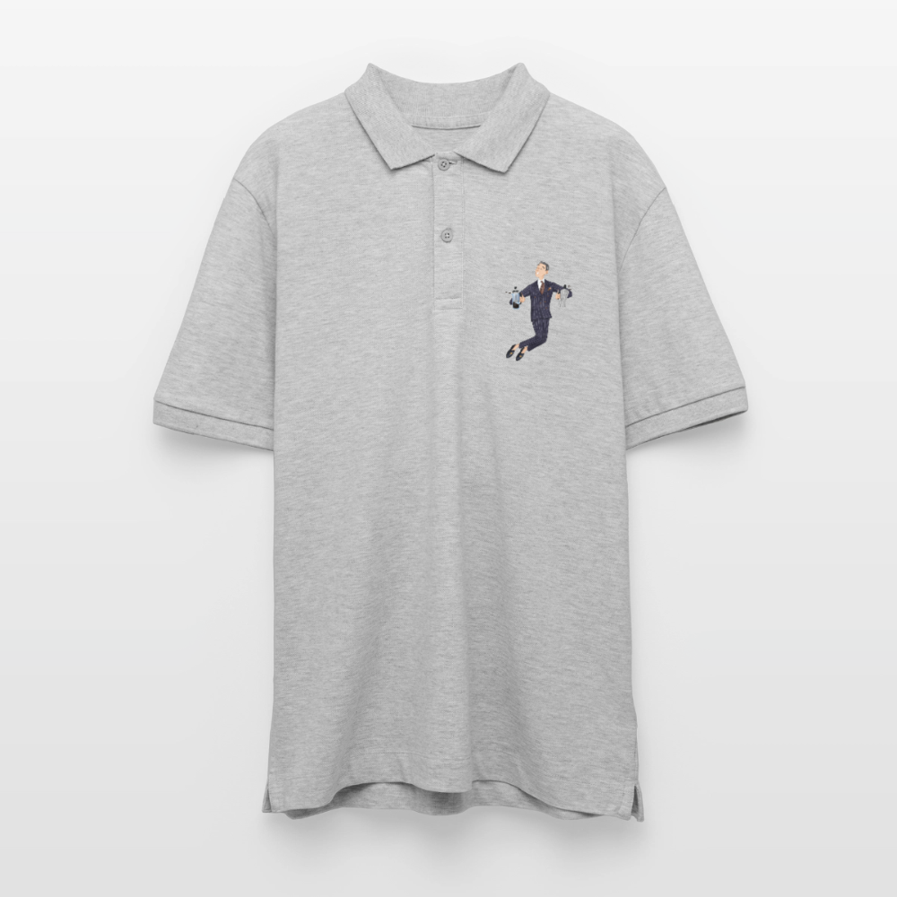 Black Hat Preppy Unisex Bio-Poloshirt - Grau meliert