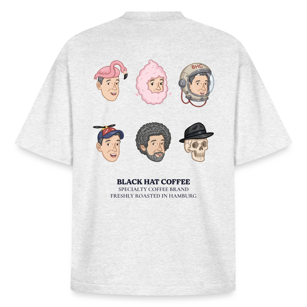 Many Faces Heavyweight Unisex Boxy T-Shirt - Kühles Grau meliert