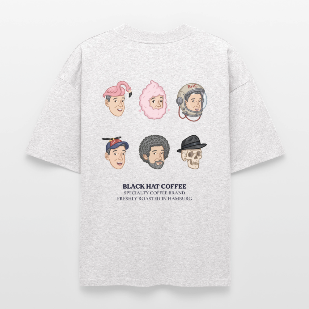 Many Faces Heavyweight Unisex Boxy T-Shirt - Kühles Grau meliert
