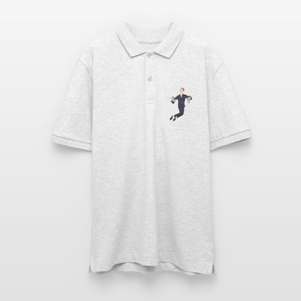 Black Hat Preppy Unisex Bio-Poloshirt - Weiß meliert