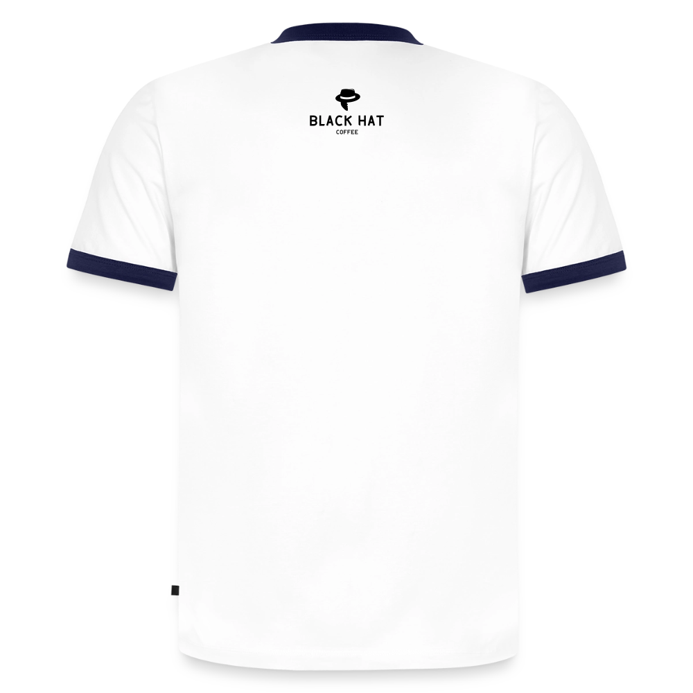 Berlin V2 Slim Fit Männer Organic Contrast T-Shirt - Weiß/Navyblau