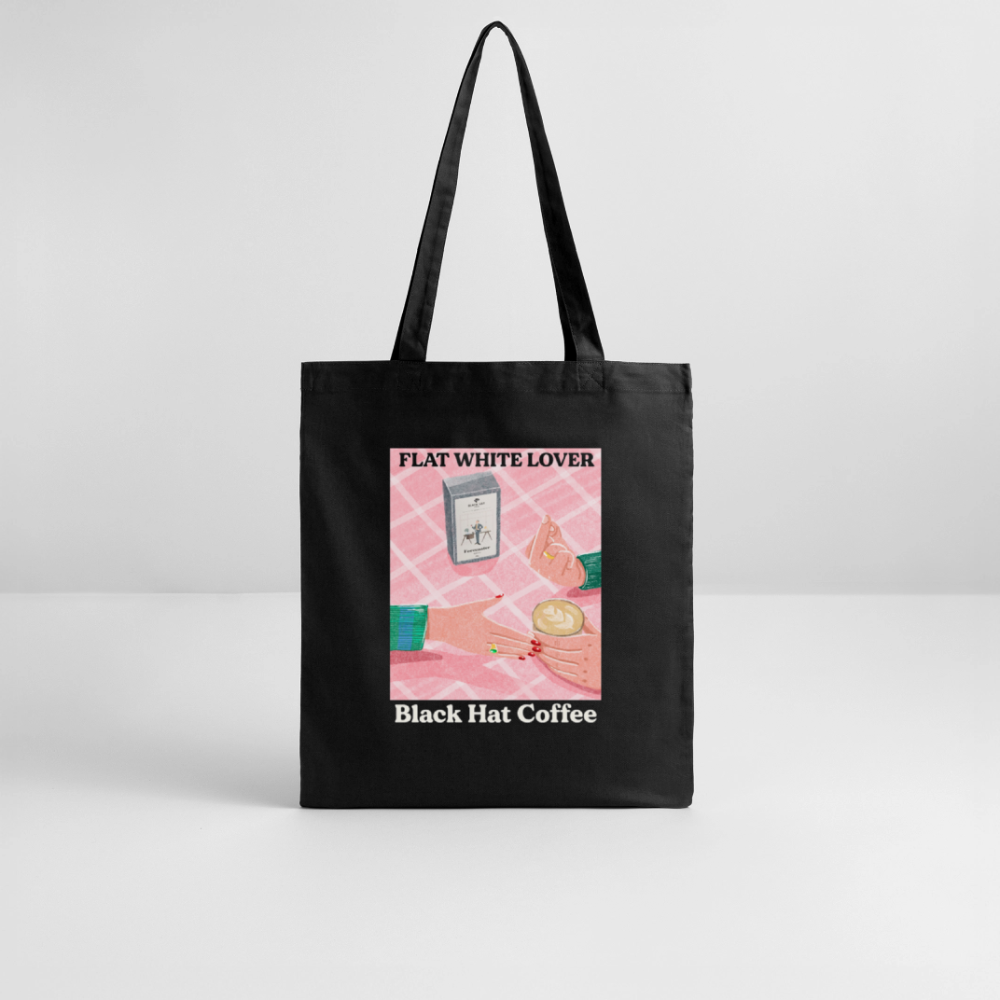 Flat White Lover Tote Bag Organic - black