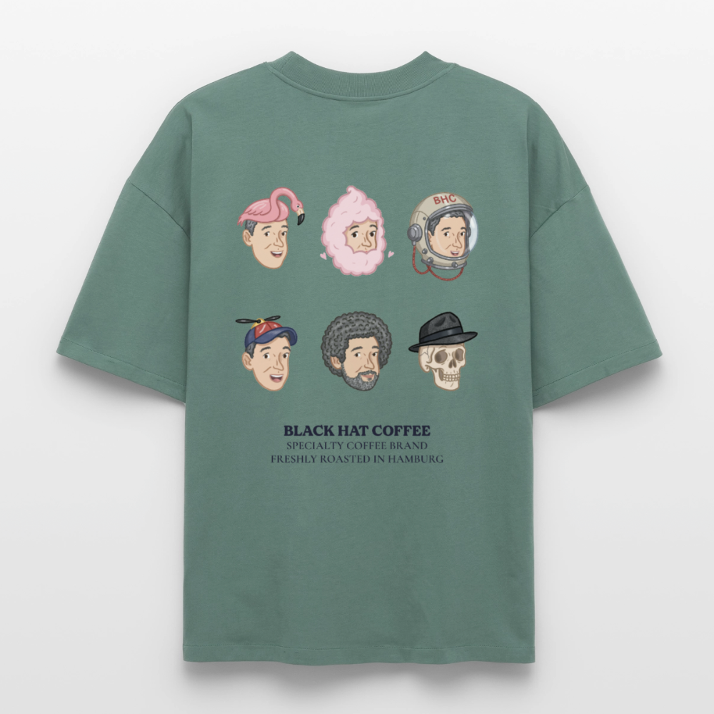 Many Faces Heavyweight Unisex Boxy T-Shirt - Grüner Bucht