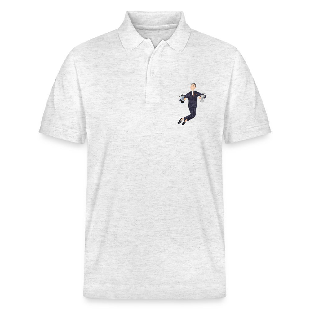 Black Hat Preppy Unisex Bio-Poloshirt - Weiß meliert