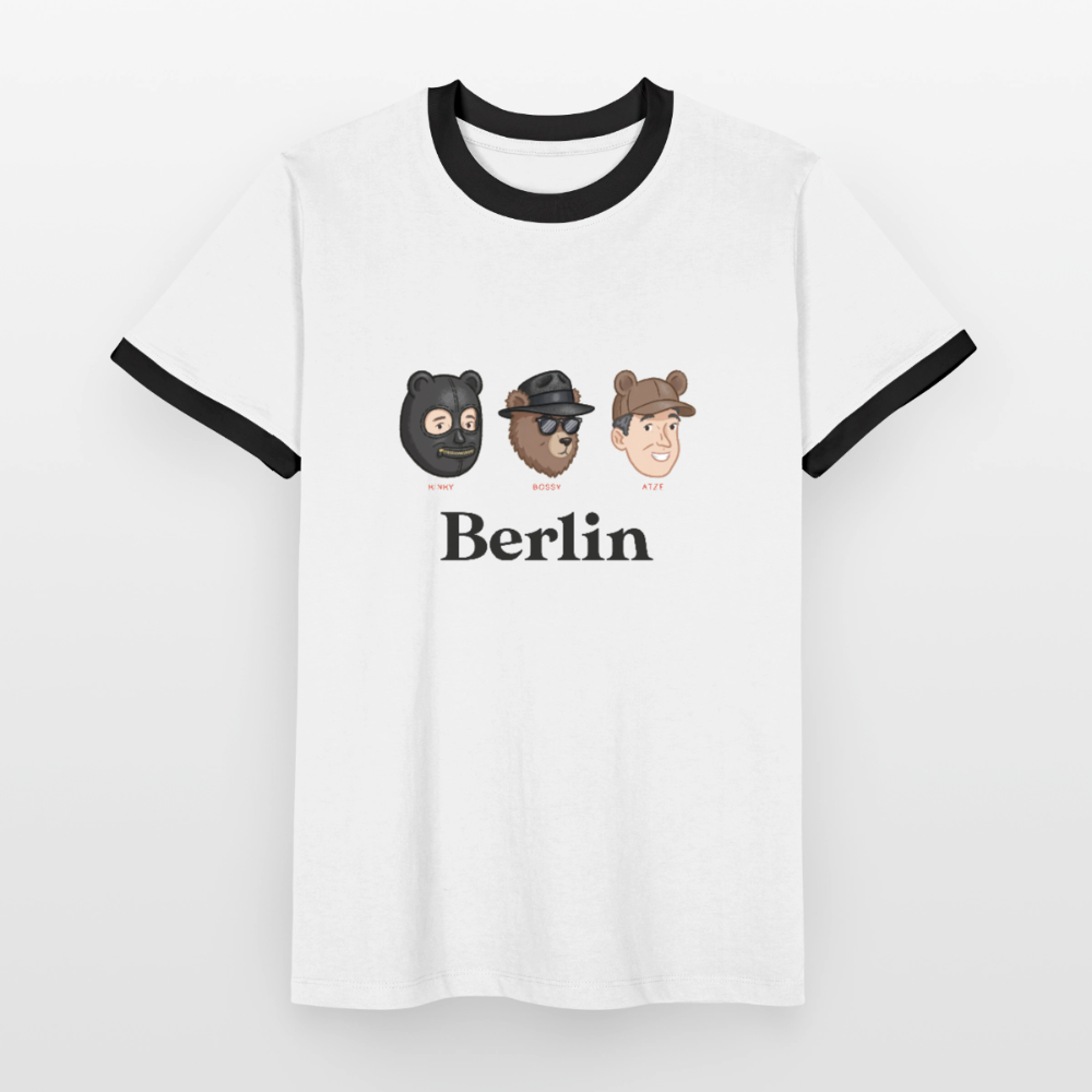 Männer Kontrast-T-Shirt - Weiß/Schwarz