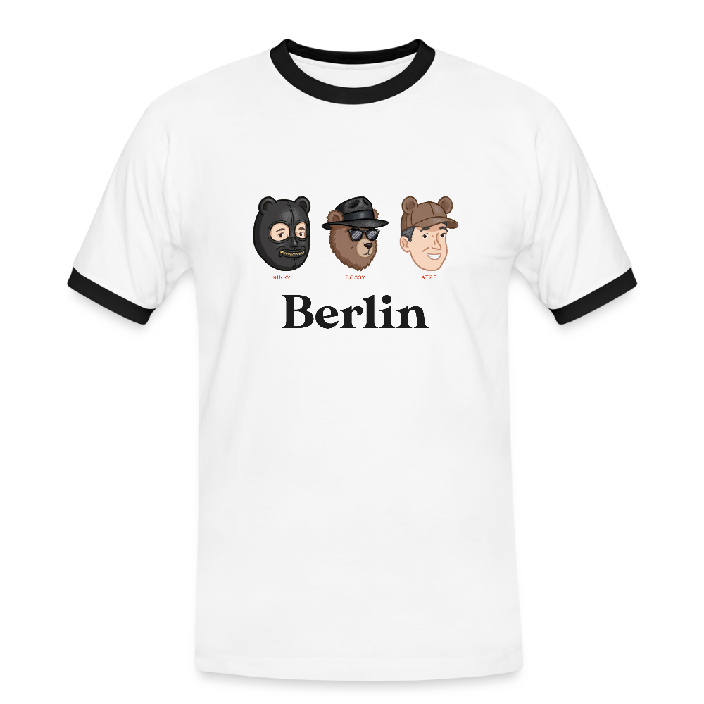 Männer Kontrast-T-Shirt - Weiß/Schwarz