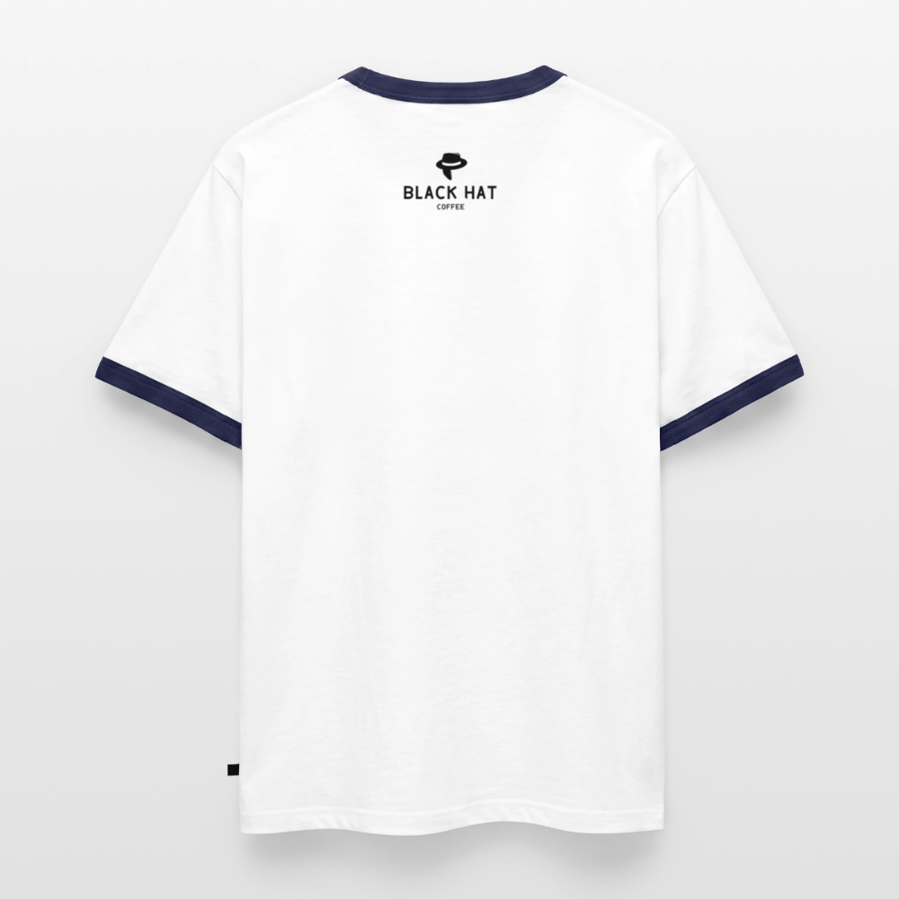 Berlin V2 Slim Fit Männer Organic Contrast T-Shirt - Weiß/Navyblau
