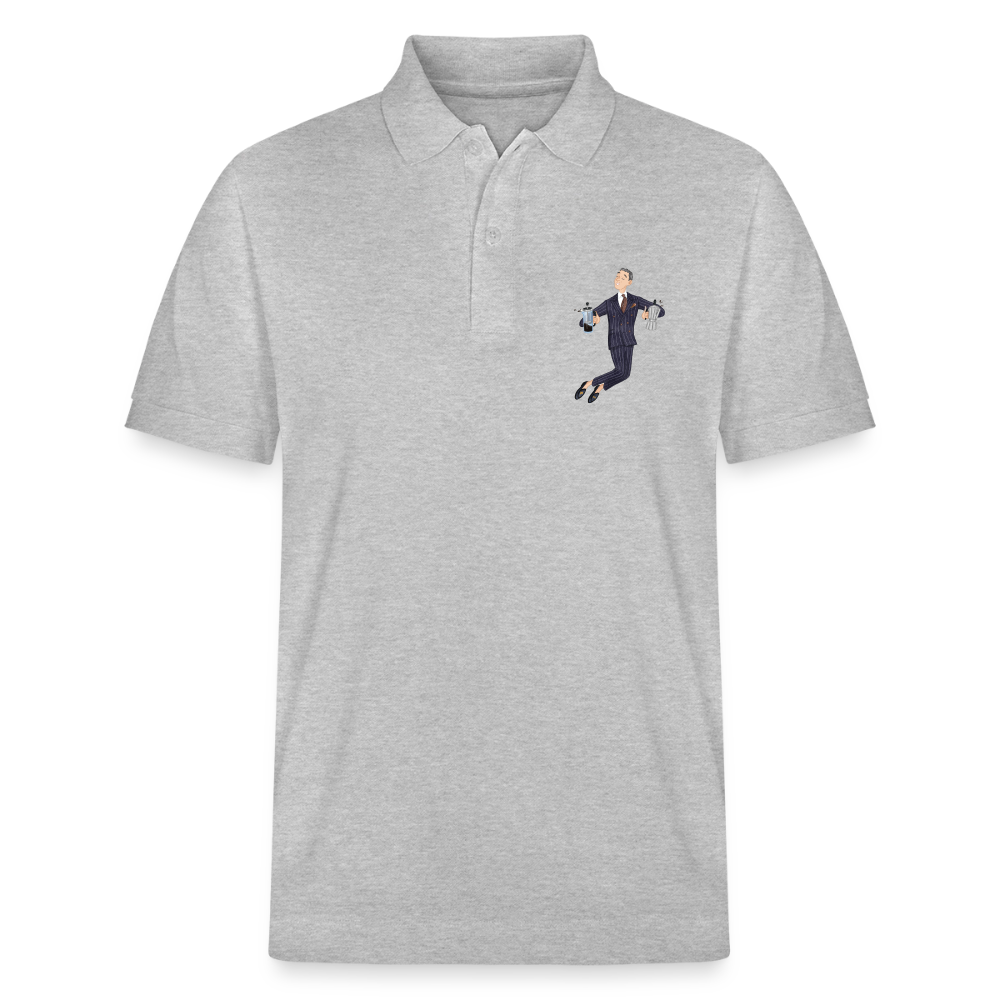 Black Hat Preppy Unisex Bio-Poloshirt - Grau meliert