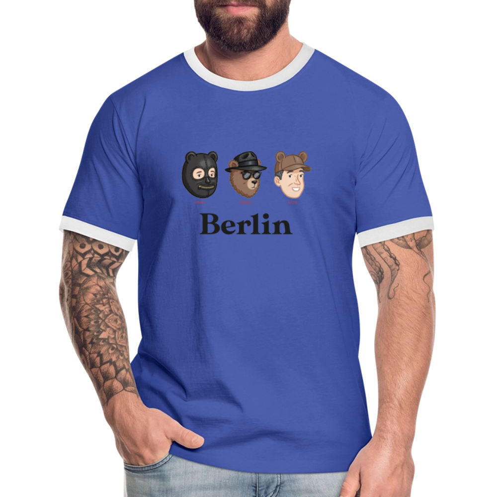Männer Kontrast-T-Shirt - Blau/Weiß