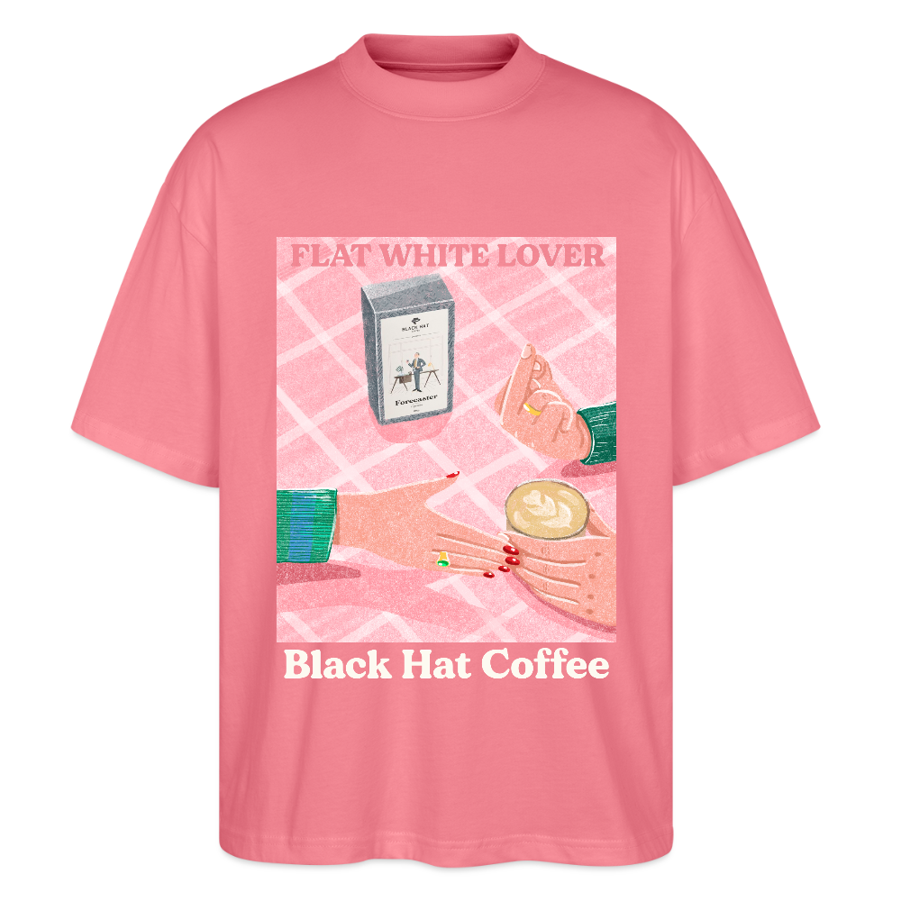 Flat White Lover Oversized T Shirt Unisex - Pink 