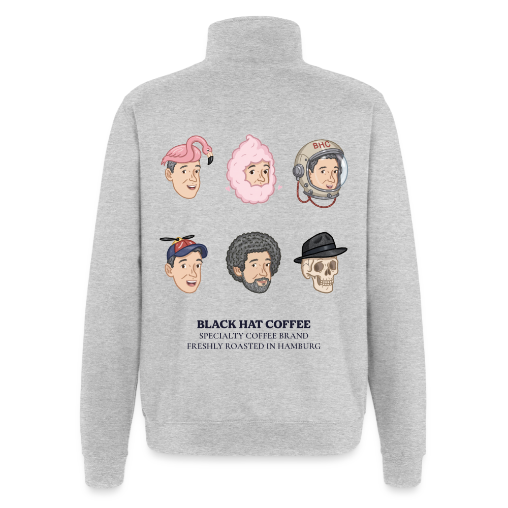 Many Faces Quarter-Zip-Sweatshirt - Grau meliert