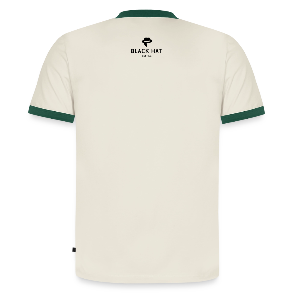 Berlin V2 Slim Fit Männer Organic Contrast T-Shirt - Off-White/Flaschengrün