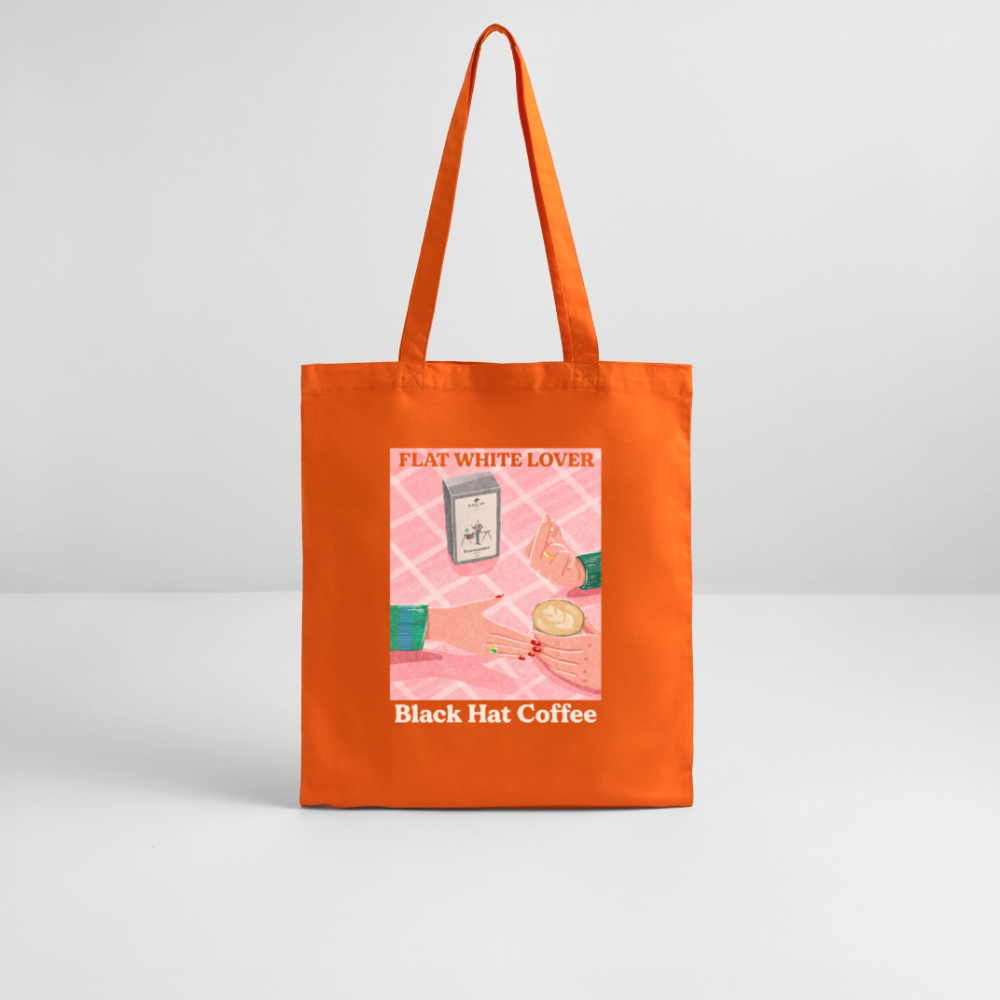Flat White Lover Tote Bag Organic - bright orange