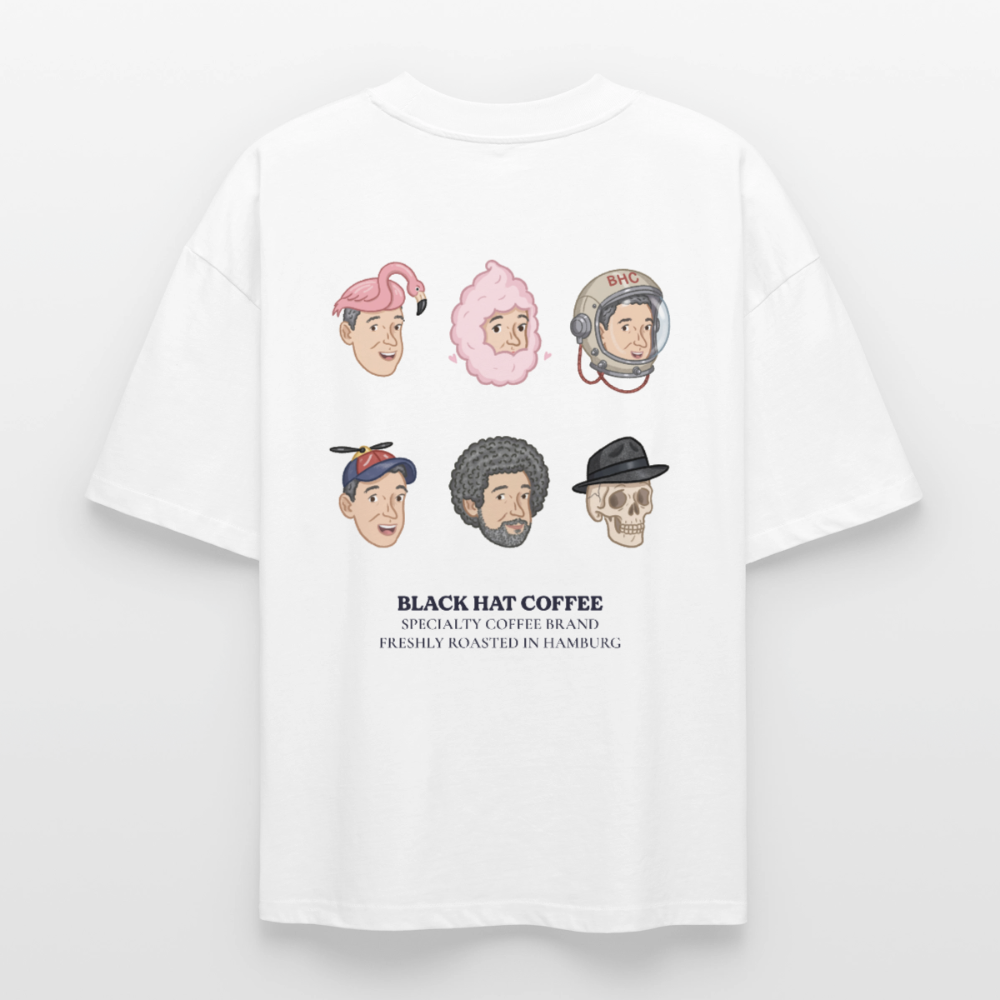 Many Faces Heavyweight Unisex Boxy T-Shirt - Weiß