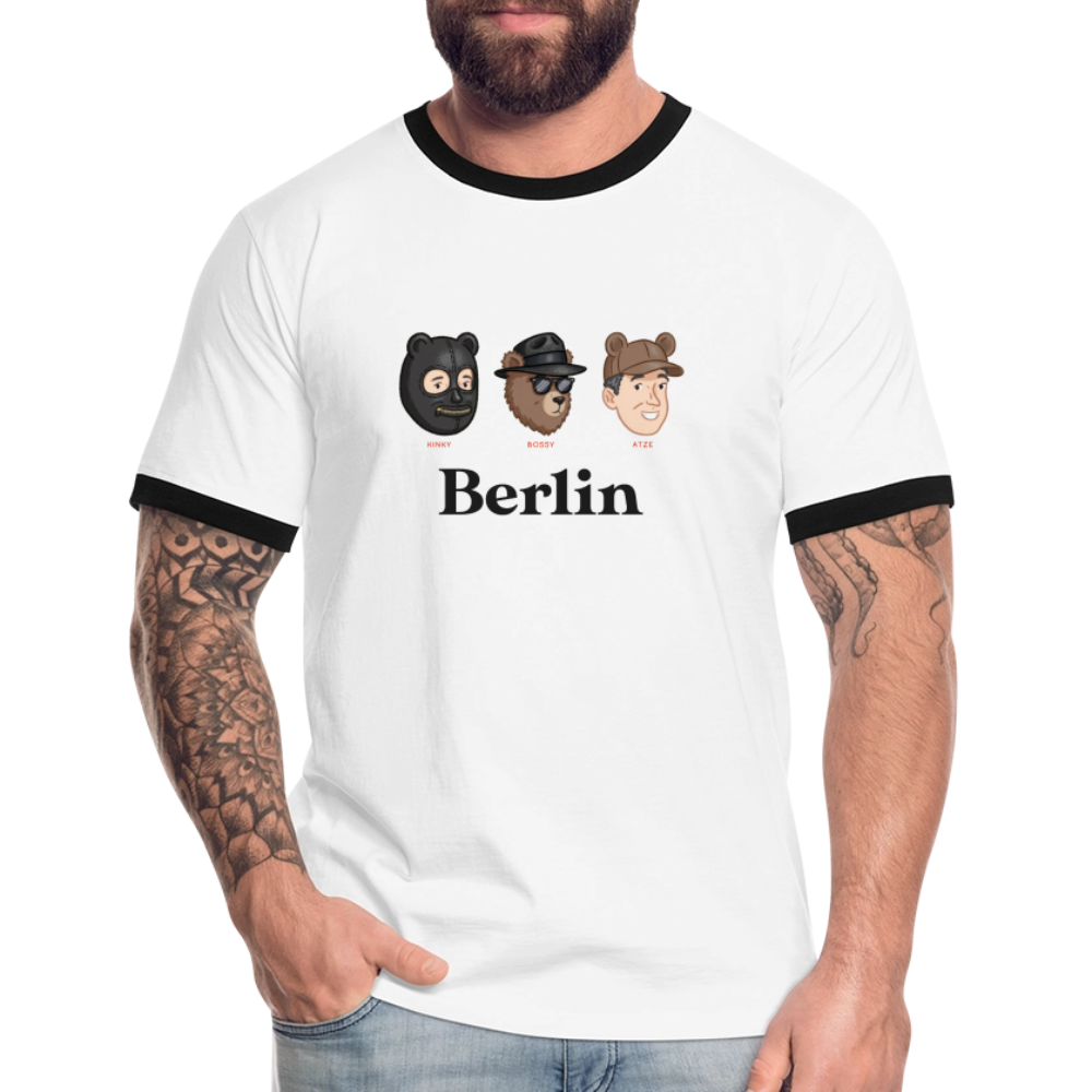 Männer Kontrast-T-Shirt - Weiß/Schwarz