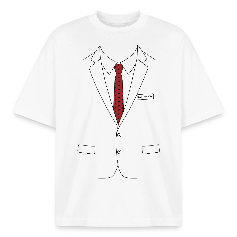Suit Red Boxy Heavyweight Unisex Organic T-Shirt - Weiß