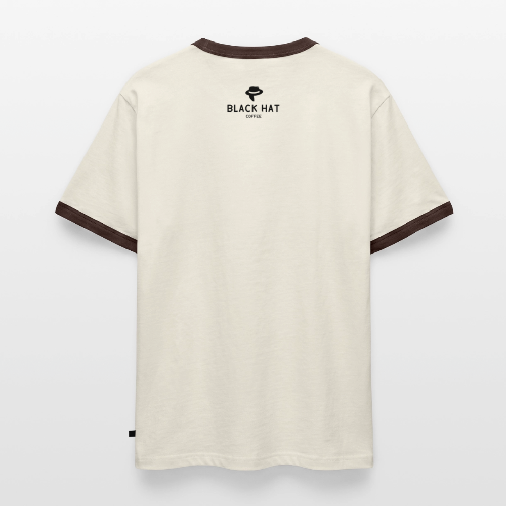 Berlin V2 Slim Fit Männer Organic Contrast T-Shirt - Off-White/Dunkelbraun