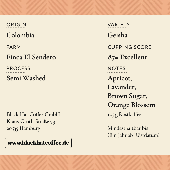 El Sendero Geisha - Special Filter, Semi Washed, Colombia