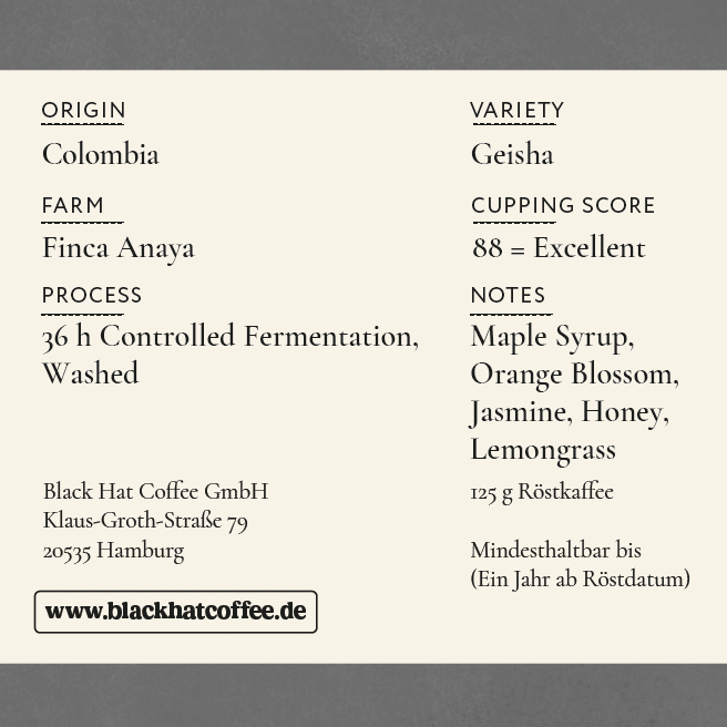 Zero Gravity Geisha - Special Filter, 36 h Fermentation, Colombia