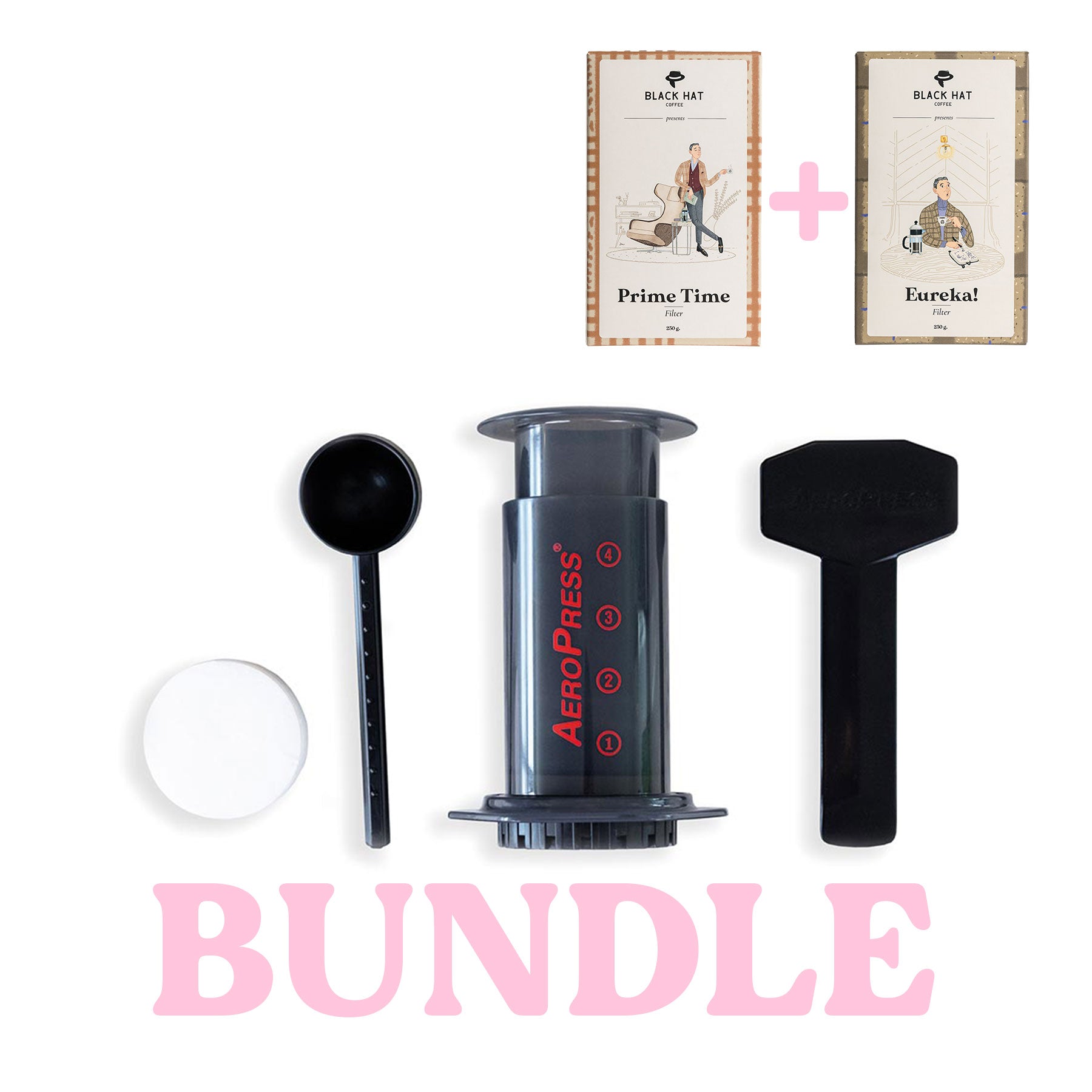 AeroPress Bundle (AeroPress inkl. 500 g Kaffee Bohnen)